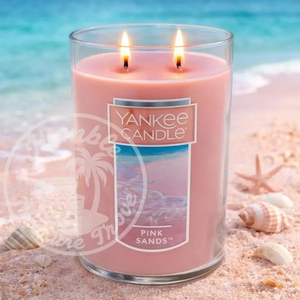Yankee Candle Pink Sands Large 22oz 2-Wick Tumbler Candle Tropical Scent‎